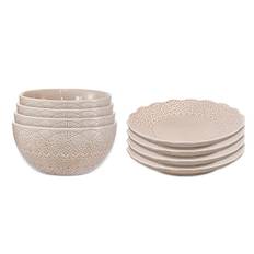 Servis set Assiett & Skål Cult Design Orient Nougat 8 delar