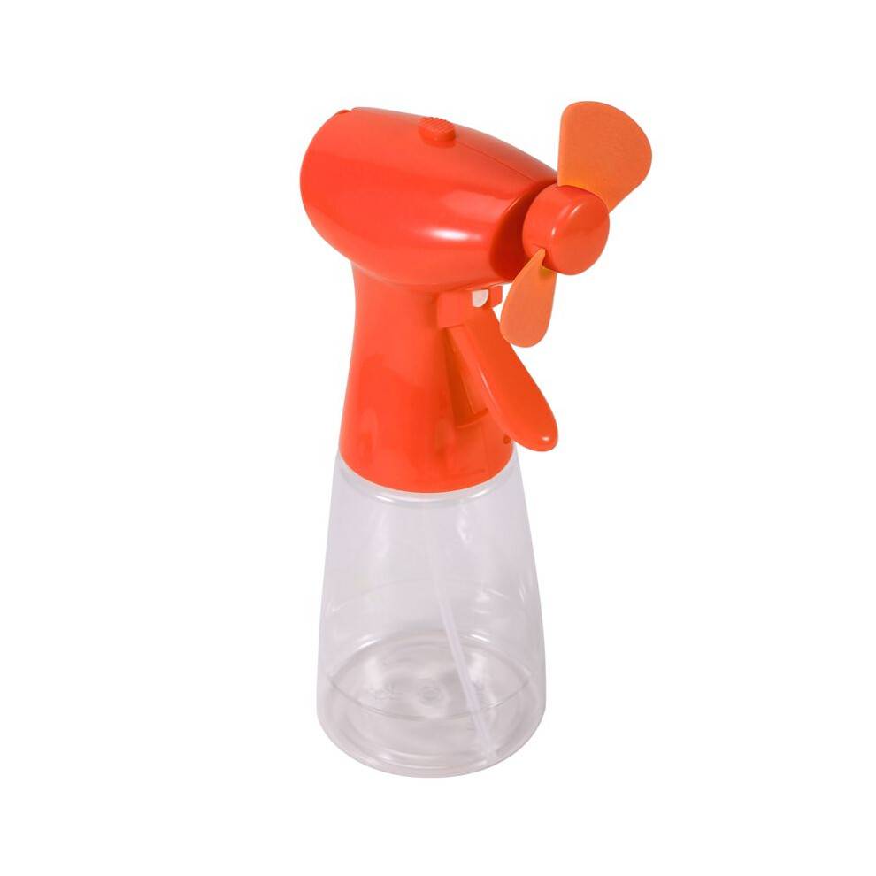 Handheld Water Mist Fan Spray Fan Battery-Powered Water Spray Fan Cooling Fan Outdoor Portable Spray Fan Orange