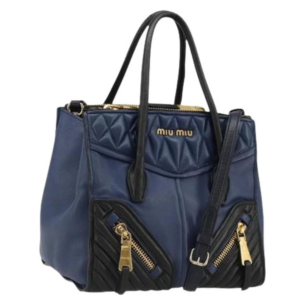 Miu Miu Pre-owned Pre-owned Hand Bag - Vintage - Dame - Blå - ONE SIZE - Uld