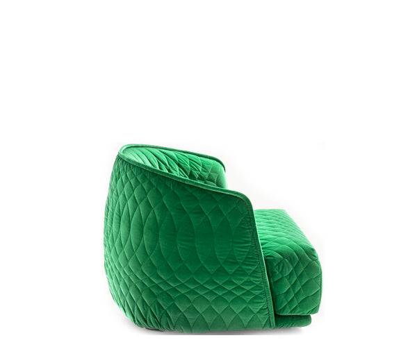 Moroso Redondo Large Armchair - Roxana Velour - Flaskegrøn