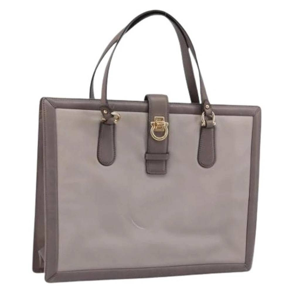 Salvatore Ferragamo Pre-owned Pre-owned Tote Bag - Vintage - Dame - Grå - ONE SIZE - Uld