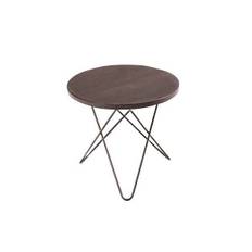 OX Denmarq MINI O Table Tall Ø: 50 cm - Black Powder Coated Steel/Rustique Slate Marble