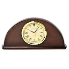 Wm. Widdop Dark Walnut Finish Half Moon Shape Mantel Clock One Size brun