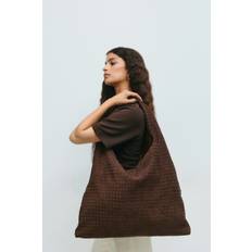 Gina Tricot-Braided large bag-flätade väskor-Brun-ONESIZE-Dam