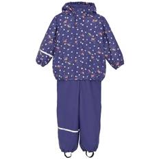CeLaVi Regnkläder m. Hängslen/Fleece - AOP - Skeppare Blue - CeLaVi - 80 - Regnkläder