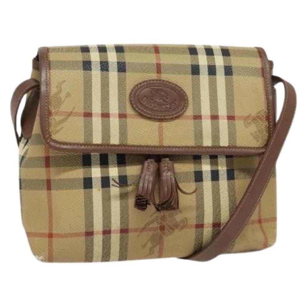Burberry Vintage Pre-owned Vintage PVC Skuldertaske - Vintage - Dame - Beige - ONE SIZE - Uld