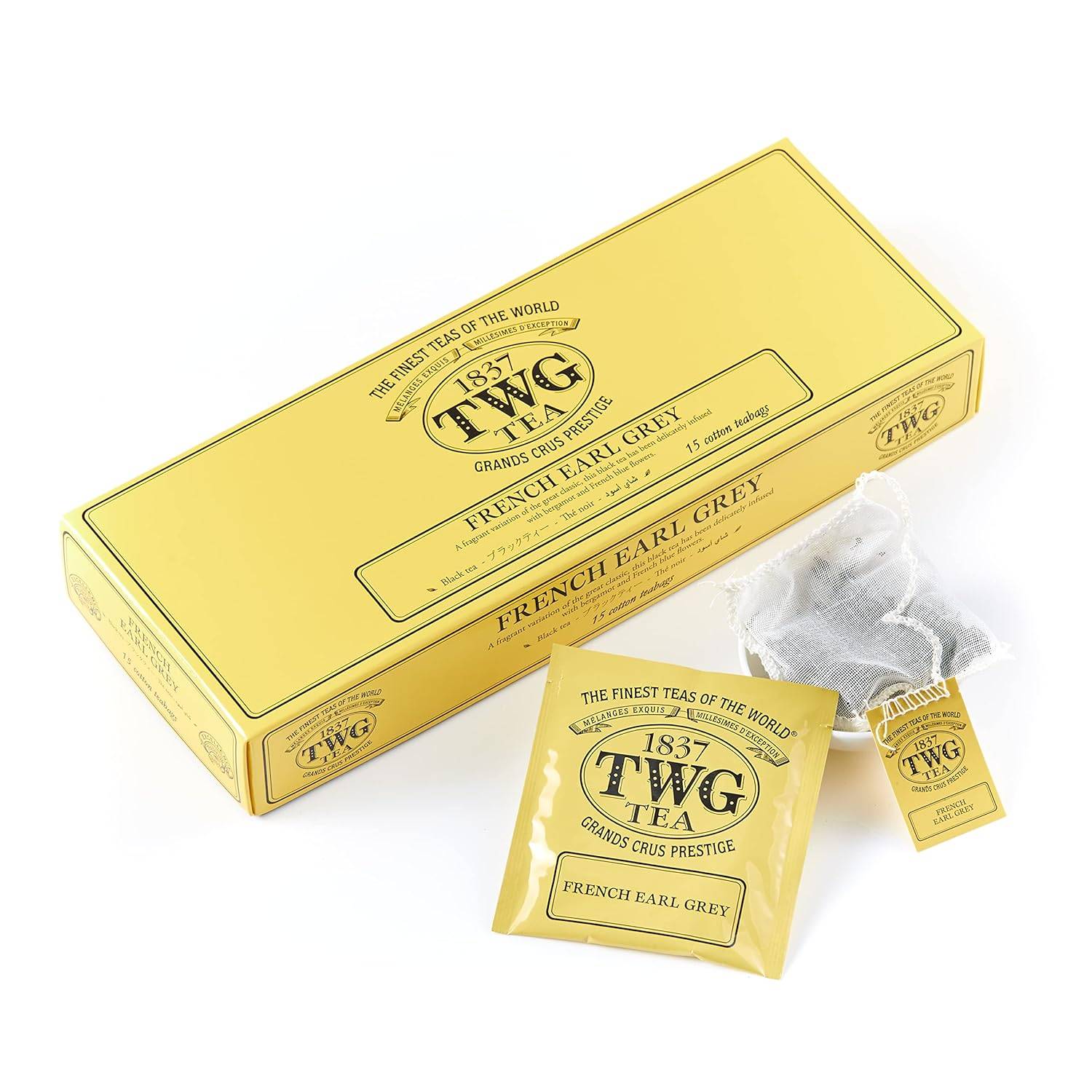TWG Tea French Earl Grey Svarta Påsar Enkelt Förpackade 15 Stycken (2.5g15) Gåva Sommarpresent