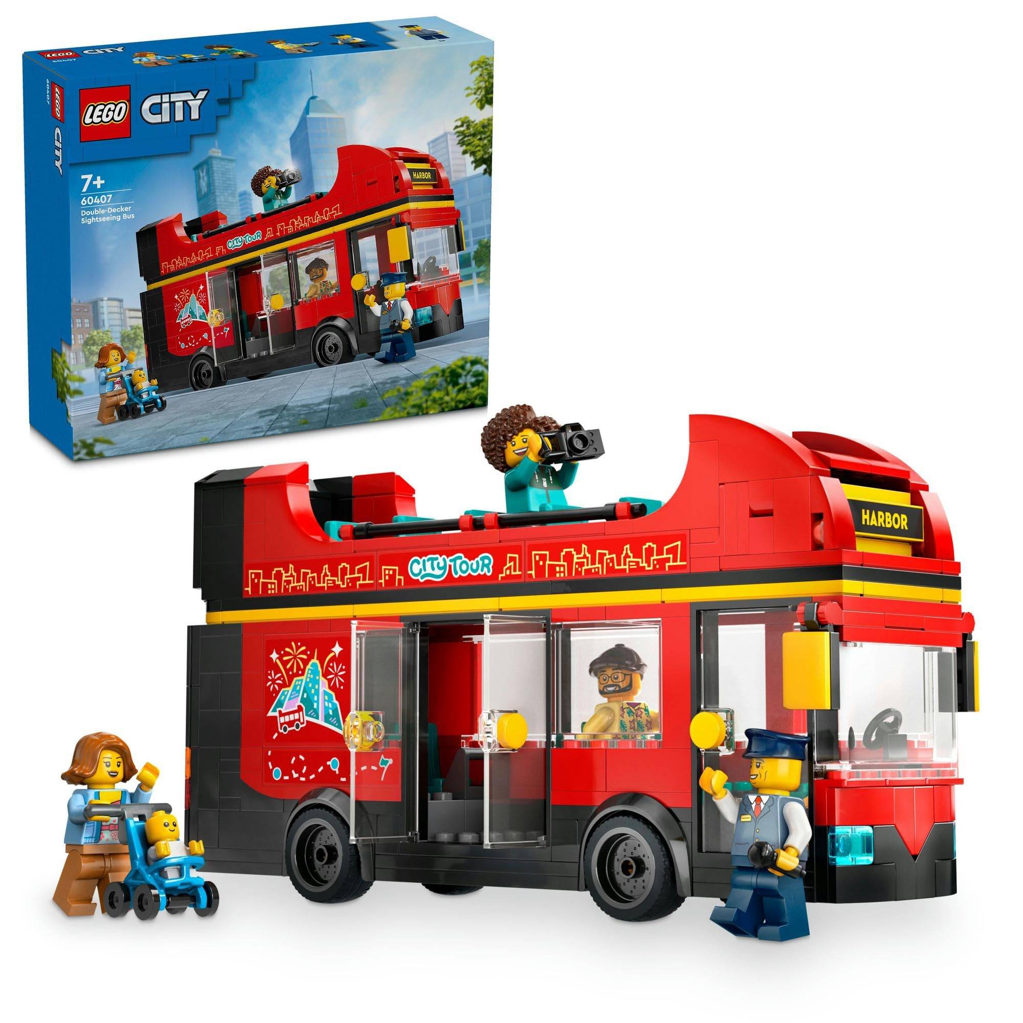 LEGO City Röd Dubbeldäckare Leksak, Födelsedagspresent, Byggklossar, för Pojkar och Flickor, Åldrarna 7, 8 och 9, Grundskoleelever, Fordon, Miniatyr