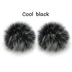 Pompon / Kvast m. knap 12cm Garn-universet - Cool black