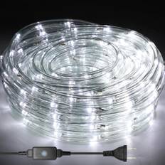Jopassy LED-ljusslang för utomhusbruk, 10 m, 240 LED-ljusslang, vattentät ljusslang med timer och 8 lägen, ljusslang för utomhus, inomhus, fest, bröllop, jul, dekorativt ljus (kall vit)