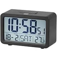 Trevi SLD 3P60 digital klocka med stor bakgrundsbelyst display och termometer, programmerbar väckarklocka, snooze-funktion och timerfunktion, svart
