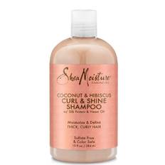 Shea moisture coconut & hibiscus curl & shine shampoo 384ml (bøtte upæn)