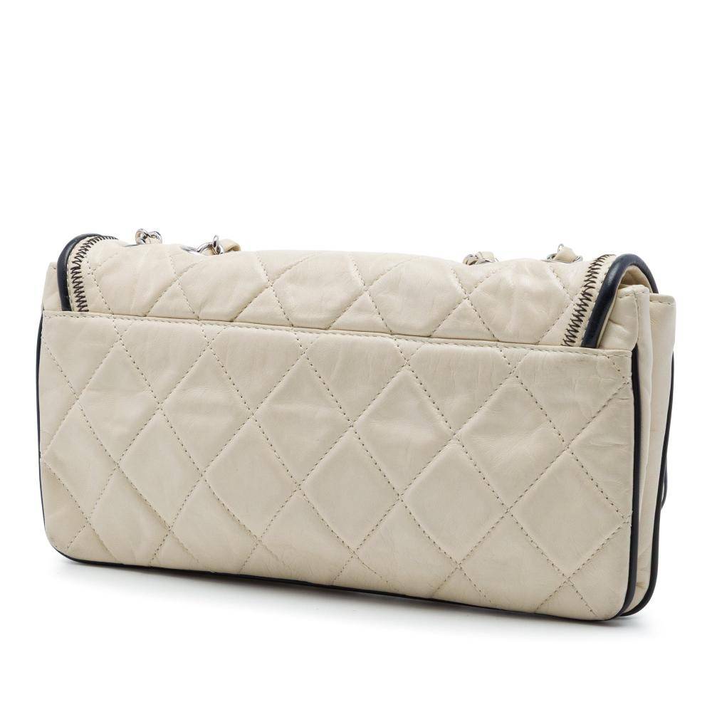 Chanel Vintage Chanel Flap Bag Stl. - Chanel Vintage Från Magasin - Beige (L 13cm x W 26cm x D 3cm)
