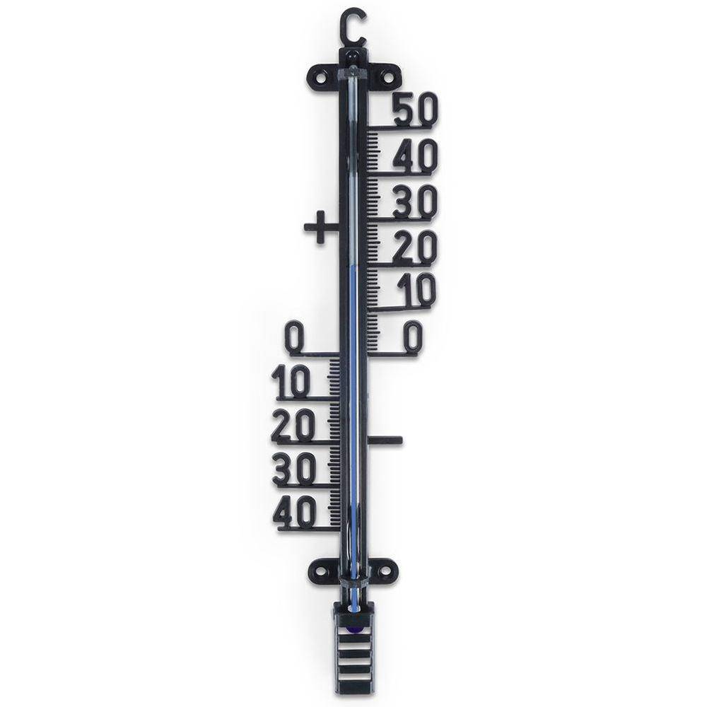 Svart utomhustermometer 25 cm