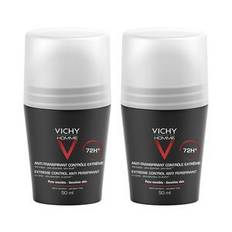 Vichy Homme Antiperspirant Deo Roll-On 72h - 2-pack