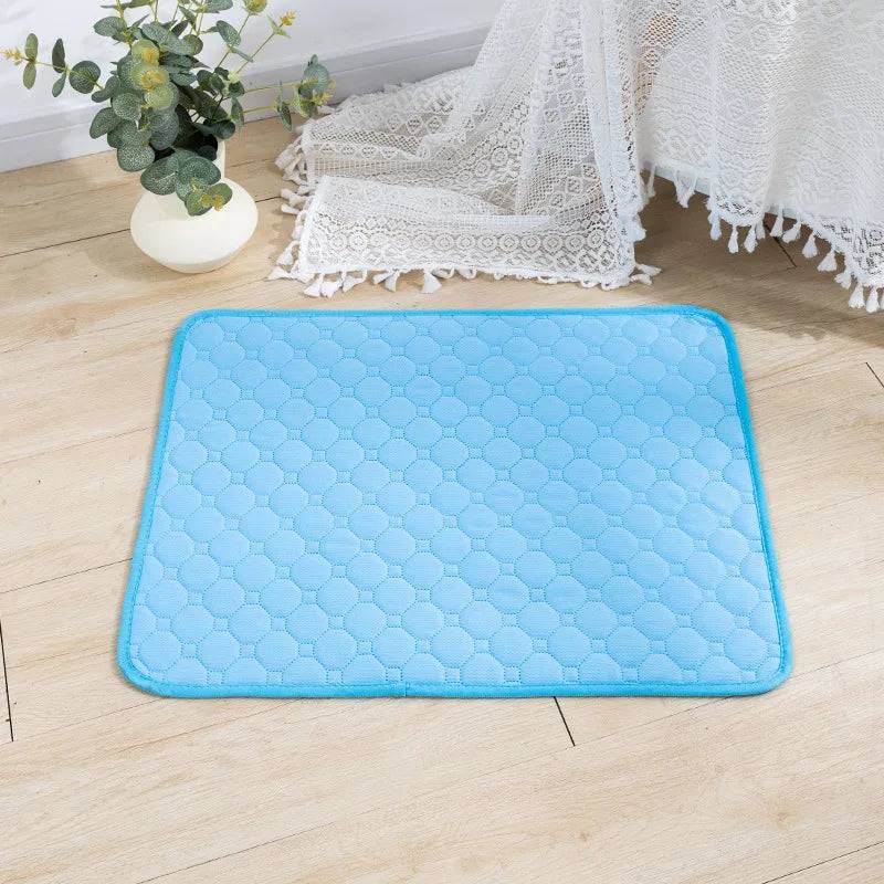 Washable Reusable Dog Pee Pad — Anti-Slip Puppy Training Mat for Home & Car - Blue / S-50x35cm