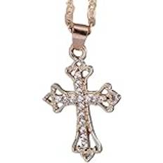 Tjejtillbehör Crucifix Halsband För Kvinnor, 925 Sterling Silver Cross Halsband Bländande Kristall Jesus Crucifix Halsband Kristna smycken, Jesus Cross Halsband, Cross Necklace With Jesus Birthday