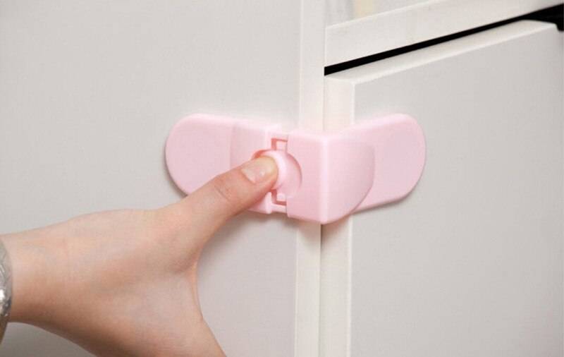 Barn babysäkerhet skjutfönsterlås för push-pull dörr barnsäkerhet barnlås barnsäkra lås enkelt - 7
