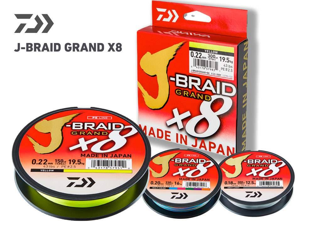 Daiwa J Braid Grand X8 Flätlina, Chartreuse 135m - 0.13mm (8.5kg)