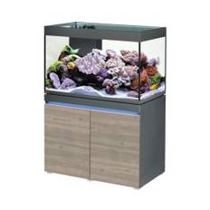 Akvariekombination EHEIM incpiria 330 saltvattenakvarium med pump och belyst underskåp grafit/rustik ek (utan akvariebelysning)