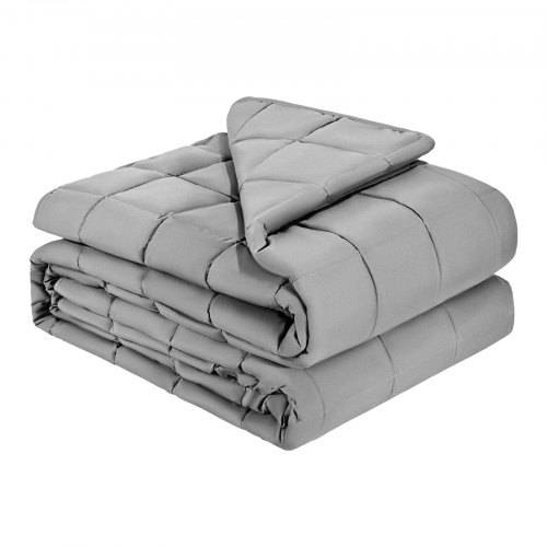 VEVOR Weighted Blanket, 25 lbs, 60 x 80 in Queen Size, Cooling Breathable Heavy Blanket with Glass Beads, All-Season Use, Suitable for 250-310 lbs Adults, Anxiety Stress Relief, Improve Sleep, Grey