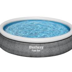 Bestway Snabbuppställningspool Grå 9 677l 457×84 Cm Pool Och Badbassäng 57313a bad, vatten, trädgård, fritid, utomhus