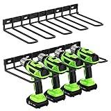 ENONCI 2-pack elverktyg organisering väggmontering, tjock kraftig metallborrhållare väggmontering, borrorganiserare för garage pinntavla verkstad, 37,8 x 17,3 x 4,3 cm, gåvor för pappa make