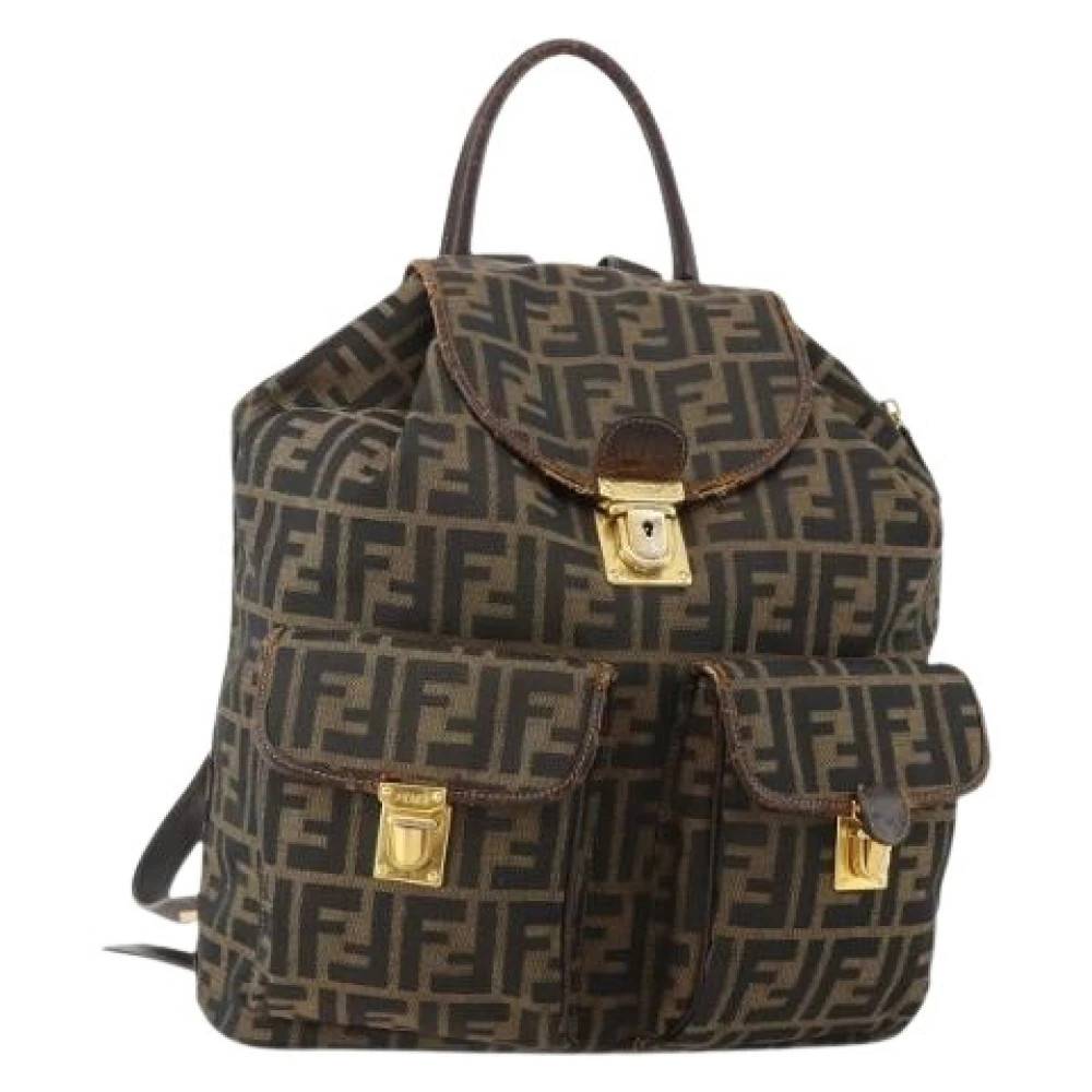 Fendi Vintage Pre-owned Zucca Canvas Rygsæk - Vintage - Dame - Brun - ONE SIZE - Uld