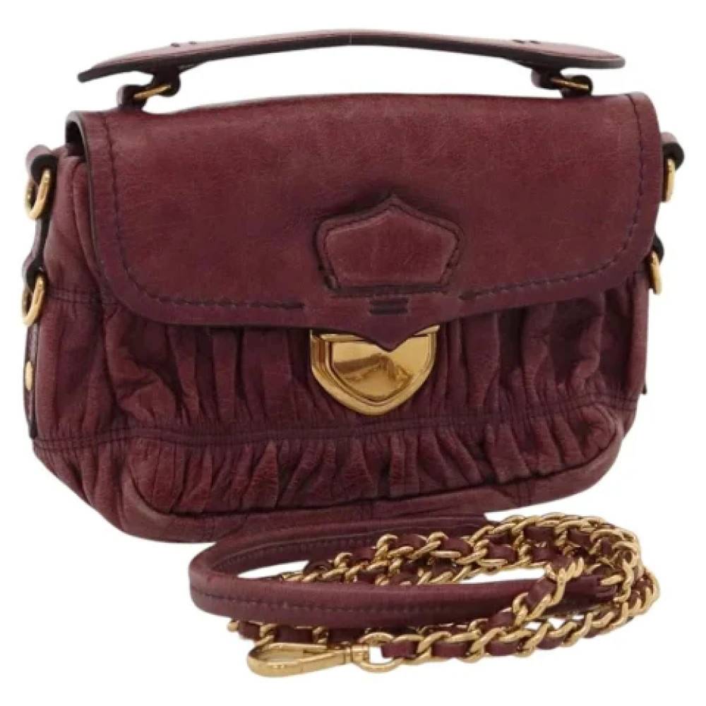Prada Vintage Pre-owned Laeder prada-tasker - Vintage - Dame - Rød - ONE SIZE - Uld