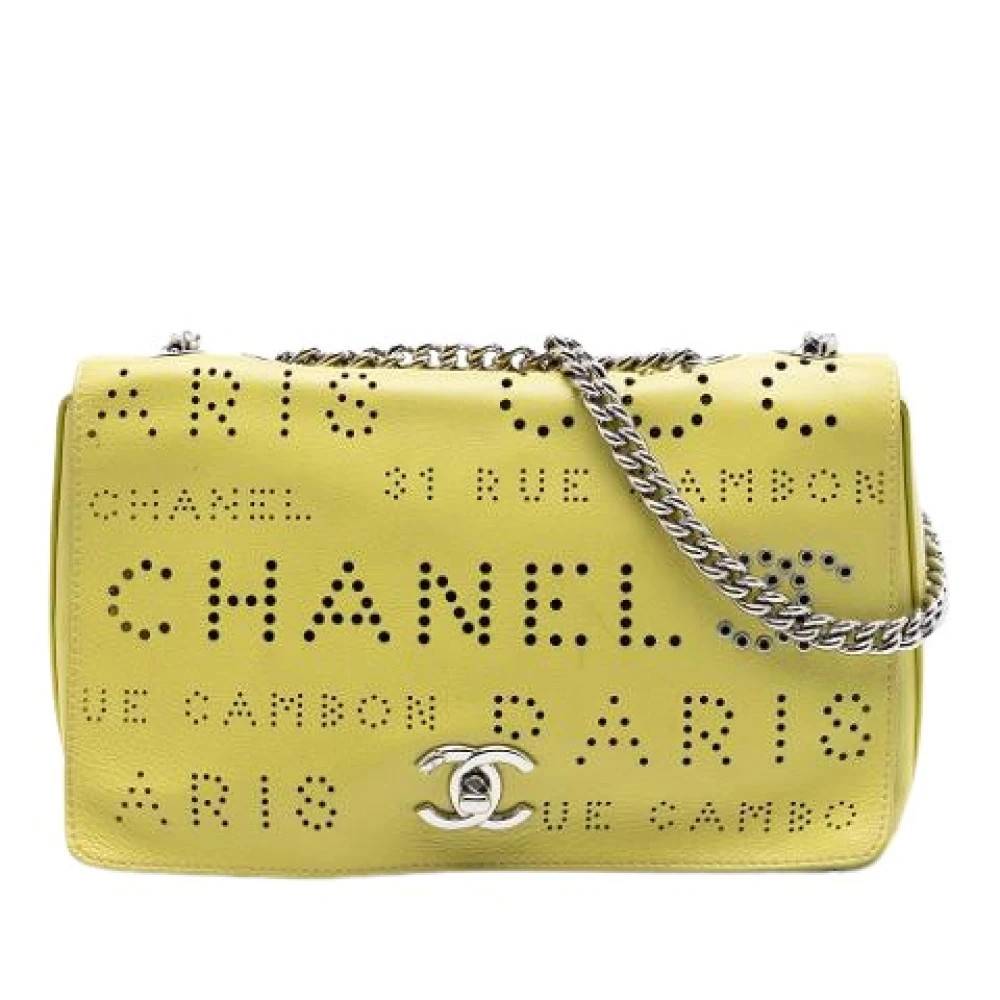 Chanel Vintage Pre-owned Perforated Crossbody Bag - Vintage - Dame - Gul - ONE SIZE - Uld
