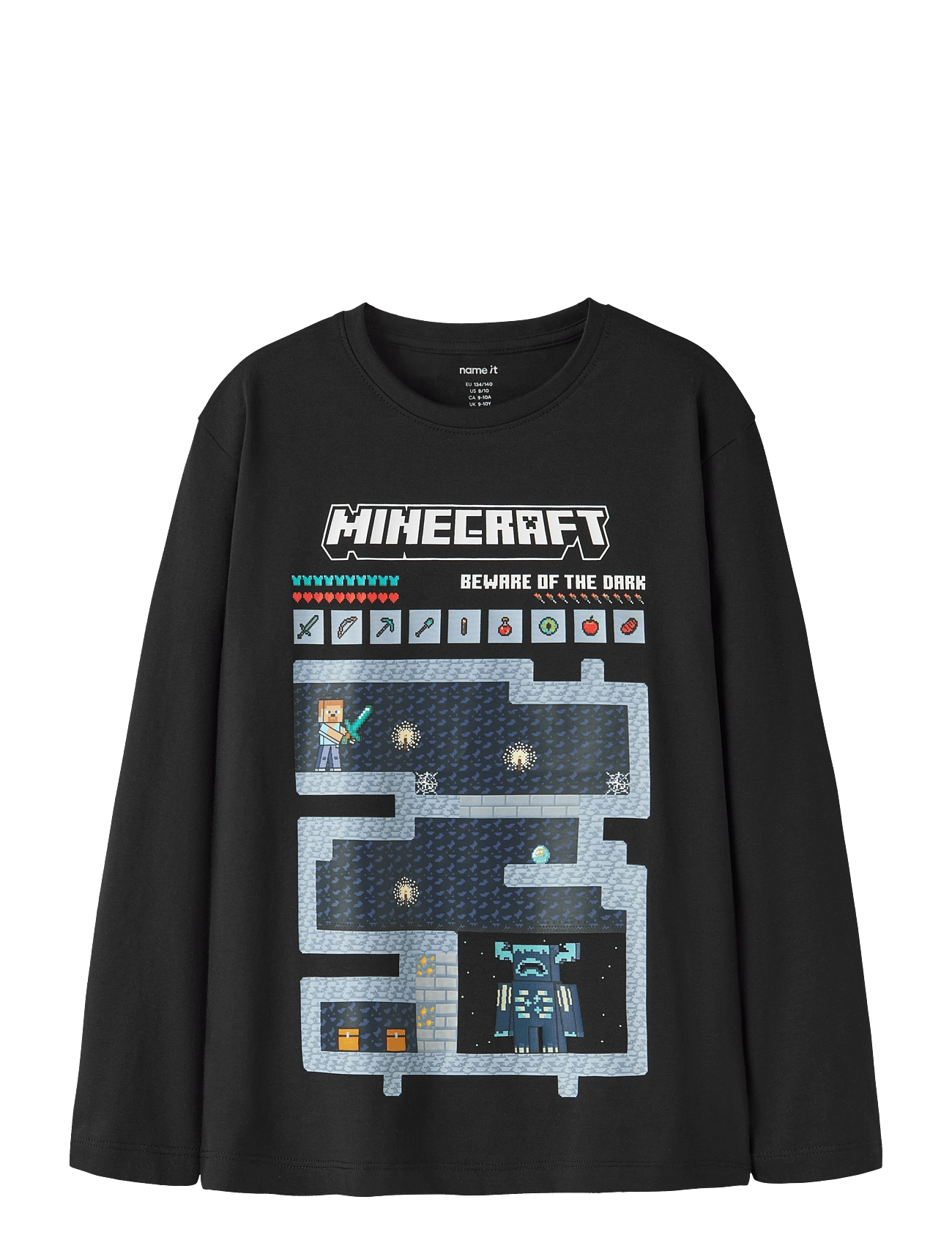 name it Nkmar Minecraft Ls Nreg Top Box Noos Bfu - Black - 146-152