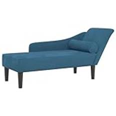 vidaXL Schäslong med dynor blå sammet, solstol, fåtölj, lounge soffa, schäslongsoffa, stoppad soffa, soffa för sovrum, vardagsrums sittplatser