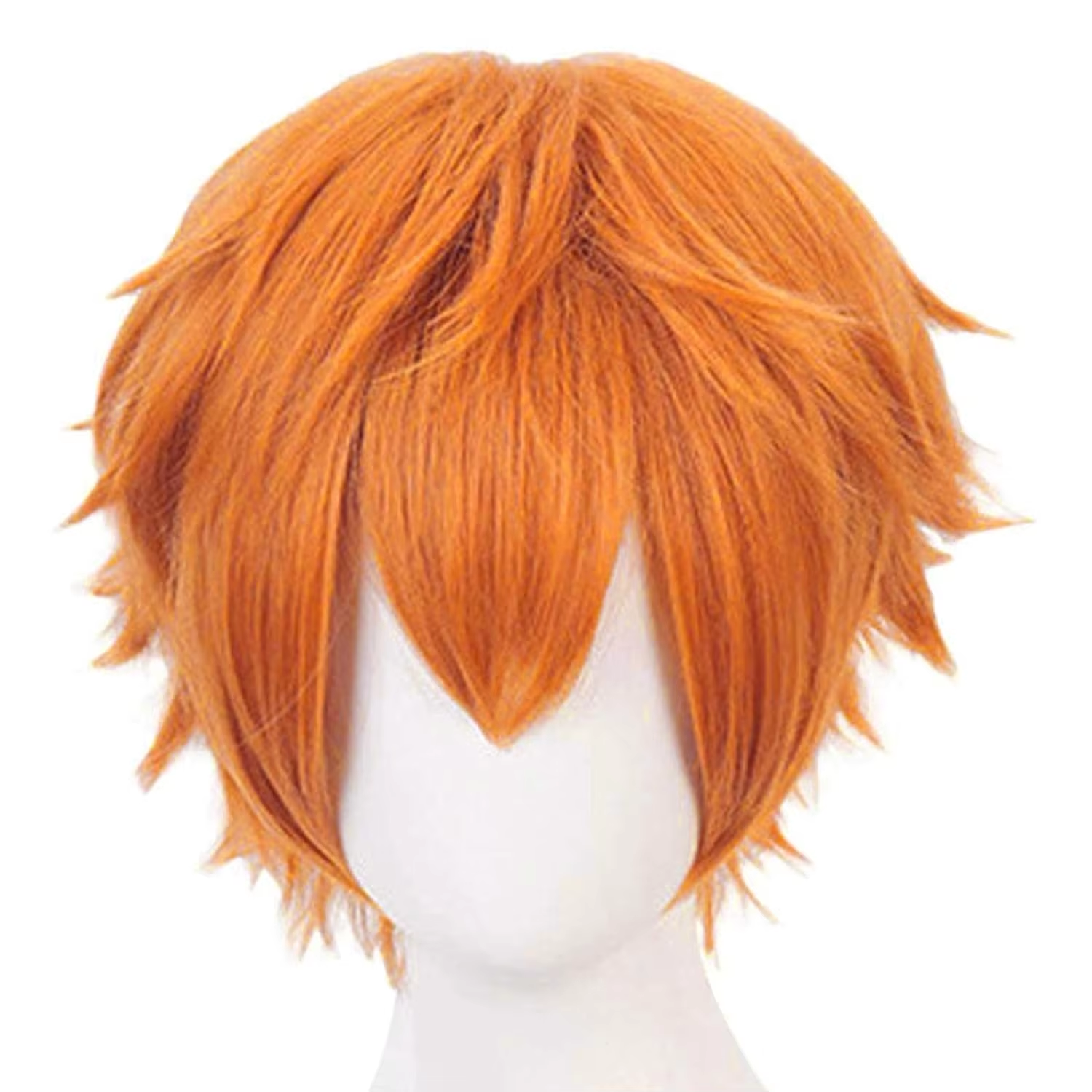 New Short Orange Wig for Men Orange Cosplay Costume Wig for Halloween Synthetic Short Natural Wavy Wigs Hair