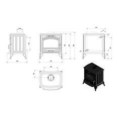 Water jacker wood burning stove KRATKI K6 Ø 130 8 kW
