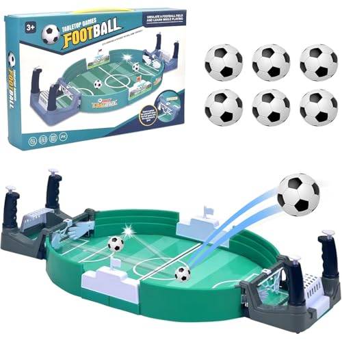 Xinrongda Minibordsfotbollsspel med 6 fotbollar, bordsfotbollsspelset för barn, amerikansk fotboll, interaktivt spel, familj, sport, brädspel för vuxna, jul, födelsedagsfest, världsmugg, fotbollsgåvor