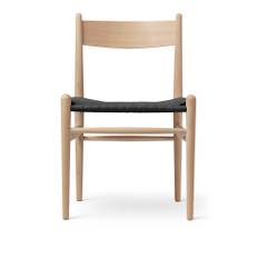 Carl Hansen - CH36, Tvålad Bok, Svartflätat papperssnöre - Spisebordsstole - Hans J. Wegner - Træ farvet - Papir/Træ