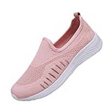 Mjuka ortopediska damskor, andas, vävda, för promenader, slip-on-skor av skum, fotvalvsstöd, händer, slip-in-sneakers damskor för inlägg lämplig bredd H, ROSA, 43 EU