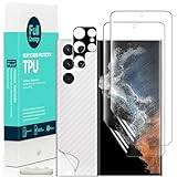 Ibywind Screen Protector for Samsung Galaxy S22 Ultra 5G 6.8", [Pack of 2], [Camera Lens Cover(Metal Material)] [Back Carbon Fiber Film Cover] [Image Fingerprint Support][Bubble Free]