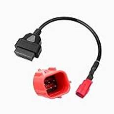 P17CS Bolwins OBD till OBD2 adapter 6 stift till 16 stift – diagnostisk adapter lämplig för motorcyklar, 33 cm kabel för OBD2 motorfeldiagnos