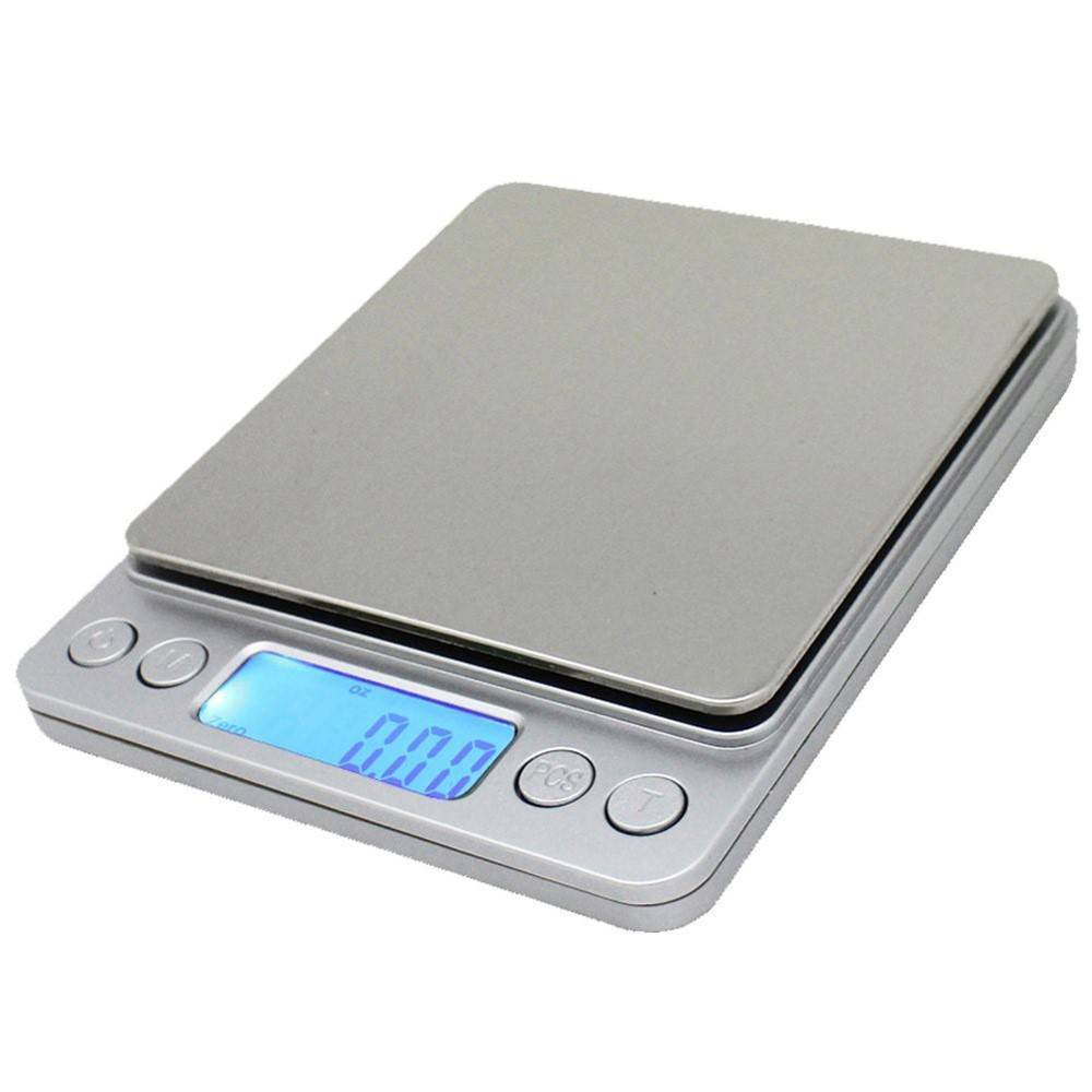 Digital köksvåg i rostfritt stål - 0,1g - 3kg - Silver