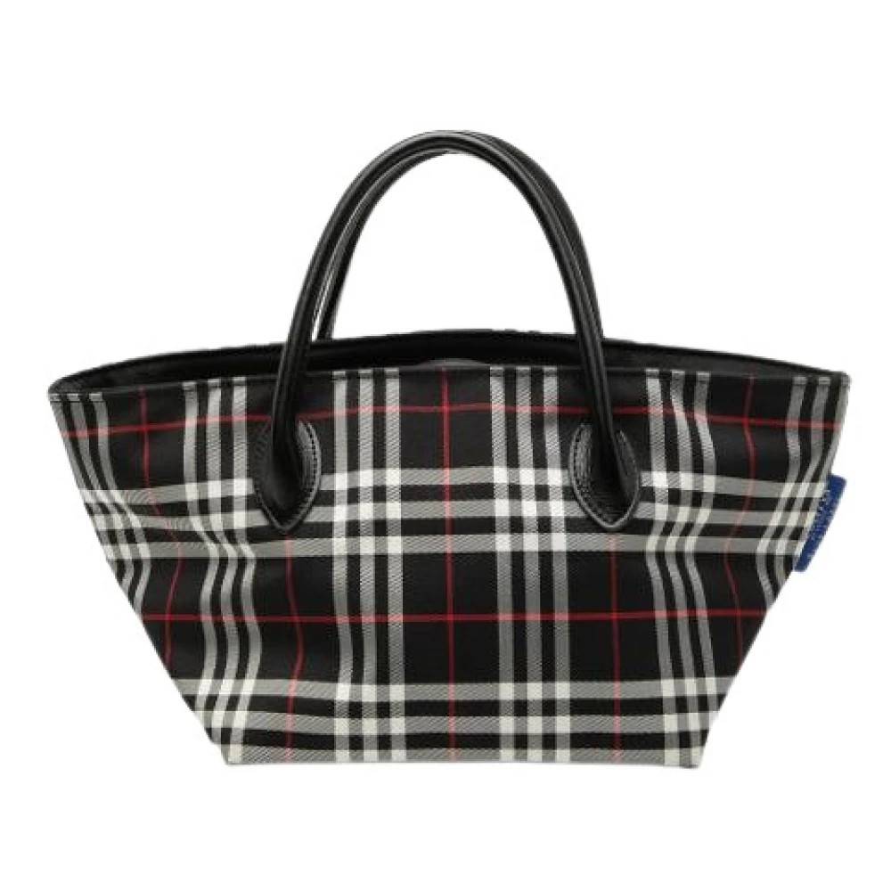 Burberry Vintage Pre-owned House Check Canvas Håndtaske - Vintage - Dame - Sort - ONE SIZE - Læder