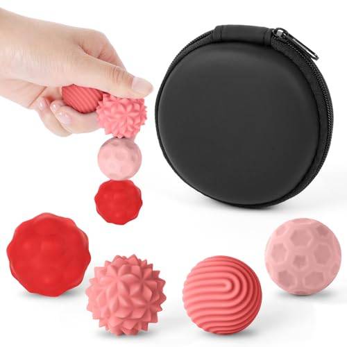 Ainiv Magnetiska bollar fidgetleksaker, 4 st silikon anti-stressbollar fingrar leksak för autism ADHD ångest, roliga texturer sensoriska leksaker för vuxna och tonåringar, tyst kontorsskrivbordsleksak
