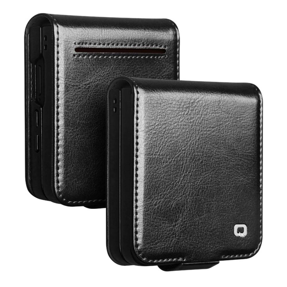 Samsung Galaxy Z Flip8 - QIALINO Classic ægte læder cover - Sort