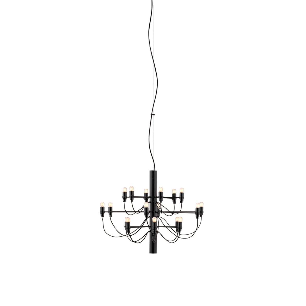 FLOS Sarfatti 2097/18 takkrona LED inkl. ljuskällor, Mattsvart 69cm