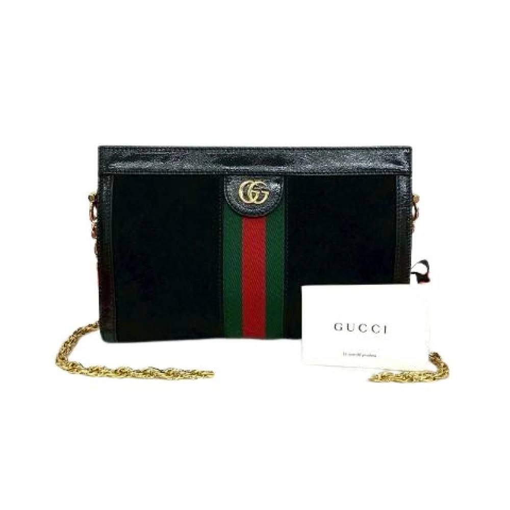 Gucci Vintage Pre-owned Ophidia Suede Patent Leather Shoulder Bag - Vintage - unisex - Sort - ONE SIZE - Uld