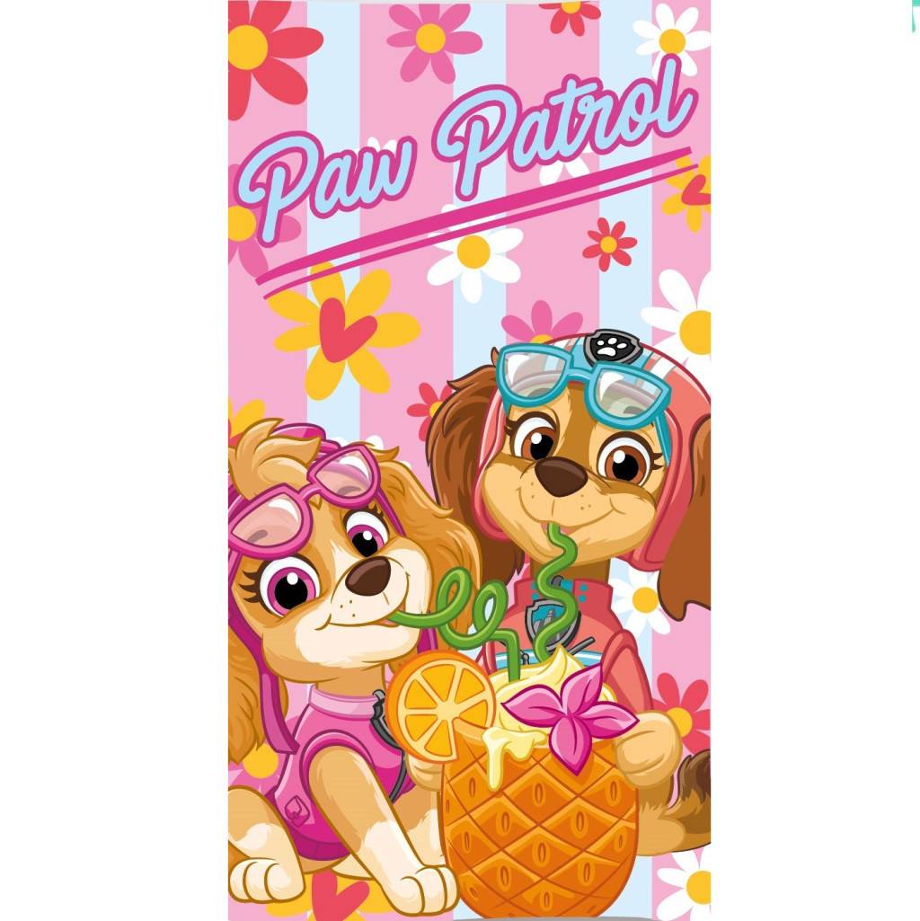 Paw Patrol cocktail badhandduk, strandhandduk 70x140 cm (snabbtorkande)