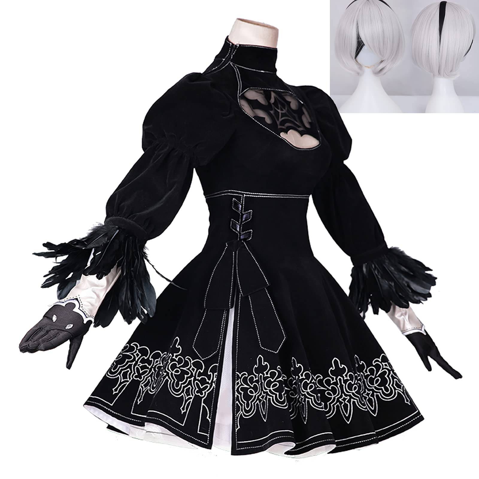 NieR Automata Cosplay 2B YoRHa 2 Typ B Cosplay Kostym NieR Automata Nier Kostym Scenkostym Föreställningskostym Förklädnad Halloween Event Cosplay