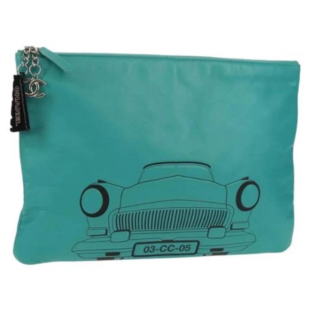 Chanel Vintage Pre-owned Læder Clutch - Vintage - Dame - Grøn - ONE SIZE - Læder