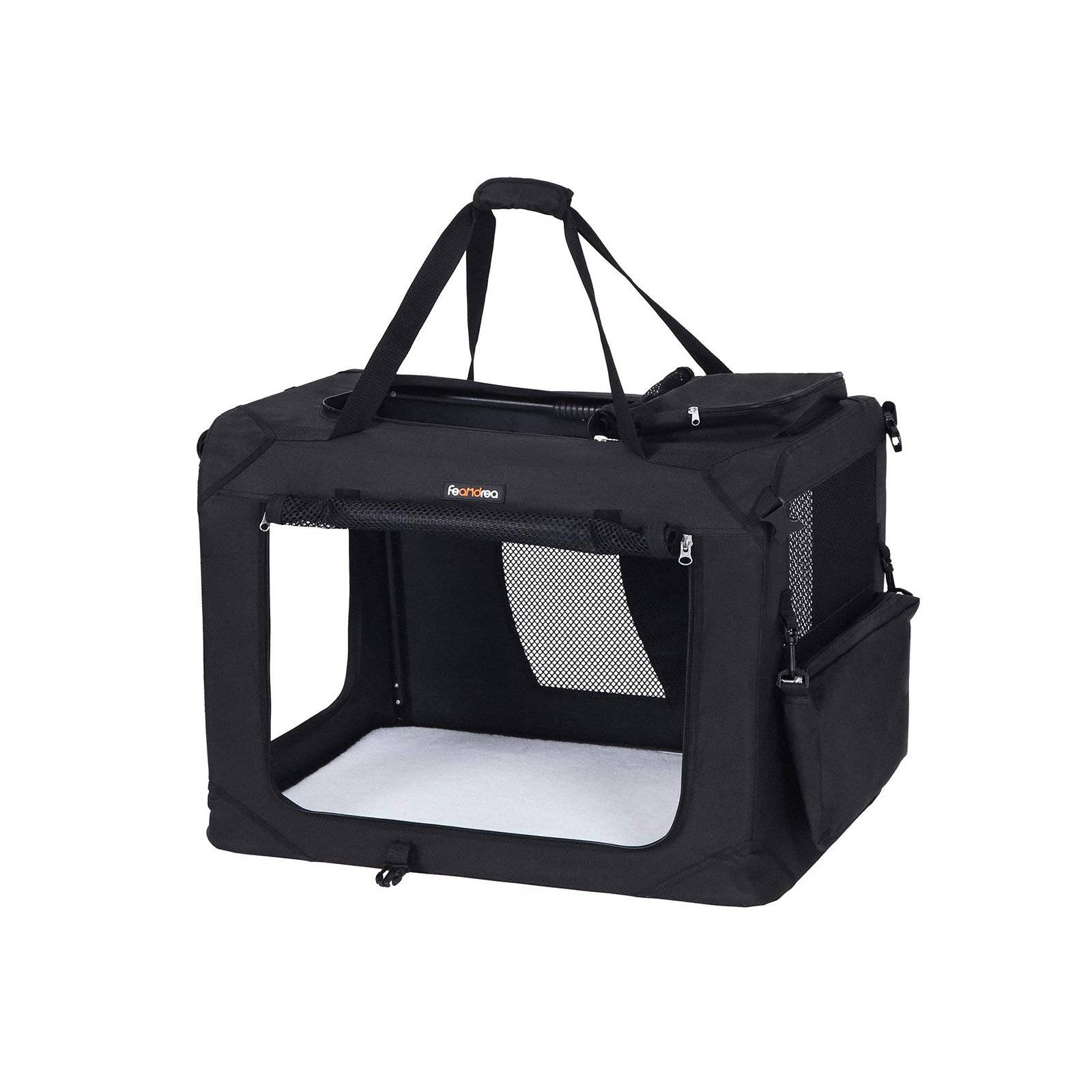 Transportkasse til hund, foldbar kattekasse i oxfordstof, XL, 81 x 58 x 58 cm, 4100 g.