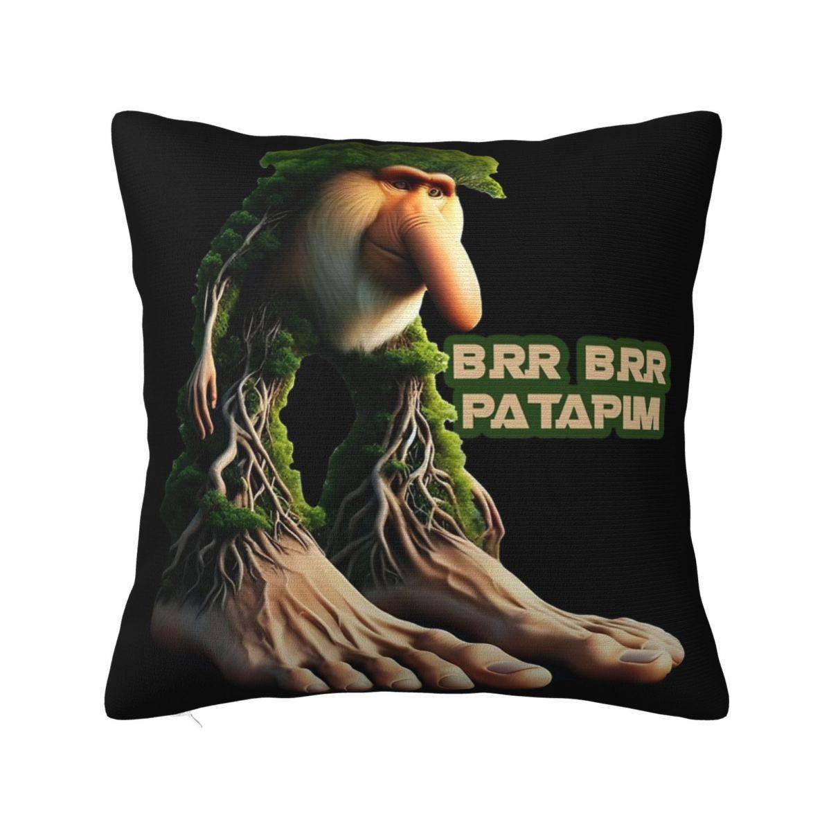Brr Brr Patapim Meme Kuddfodral Tryck Polyester Kuddfodral Dekorativt Italienskt Hjärnröta Memes Kuddfodral Cover Hem Dragkedja white